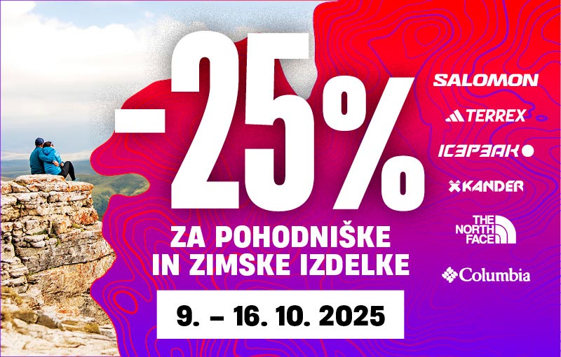 -25% za pohodniške in zimske izdelke