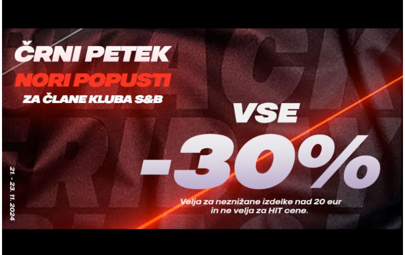 Nori popusti črnega petka samo za člane kluba Sport&Bonus
