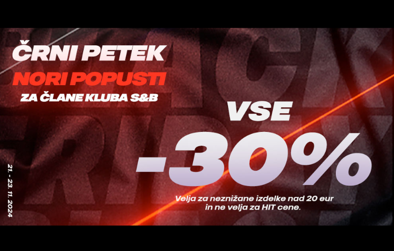 Nori popusti črnega petka samo za člane kluba Sport&Bonus