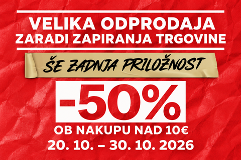 VELIKA ODPRODAJA ZARADI ZAPIRANJA TRGOVINE
