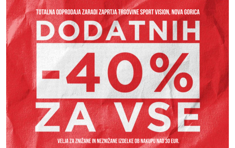 Sport Vision v Supernovi Nova Gorica zapira vrata