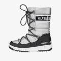 MOON BOOT JR G.QUILTED WP SILVER/BLACK 