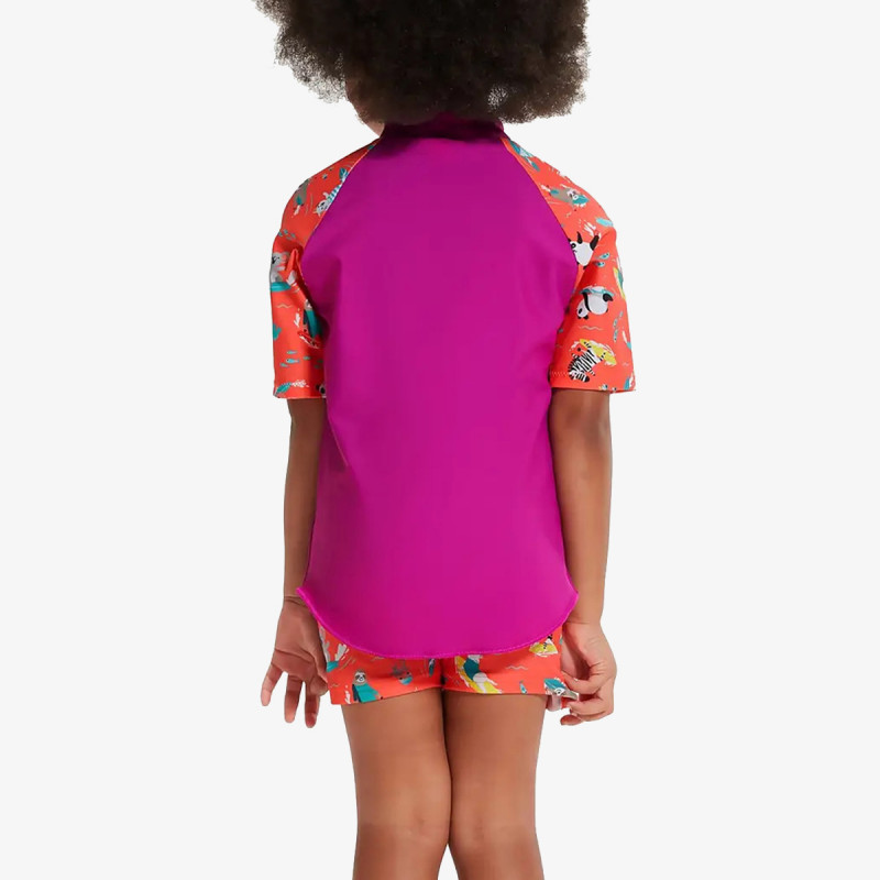 Speedo Girls Digital Short Sleeve Rash Top Set 