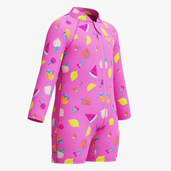 Speedo Long Sleeve Print Zip One Piece 