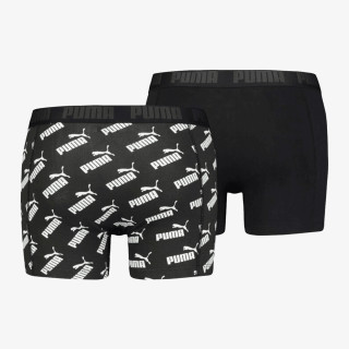 Puma PUMA KIDS LOGO AOP BOXER 2P BLACK   WHIT 