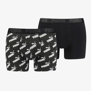 Puma PUMA KIDS LOGO AOP BOXER 2P BLACK   WHIT 