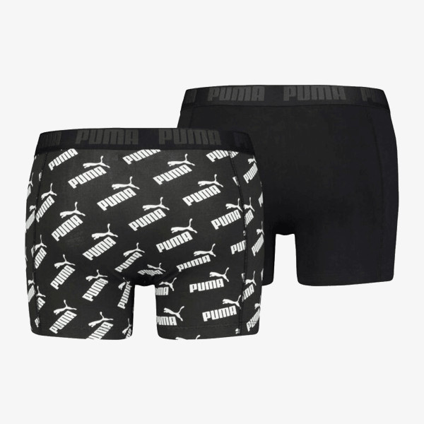 Puma PUMA KIDS LOGO AOP BOXER 2P BLACK   WHIT 