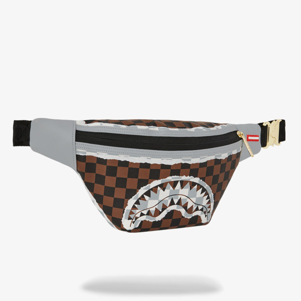 CREAM AND BROWN TEAR CHECK CROSSBODY 