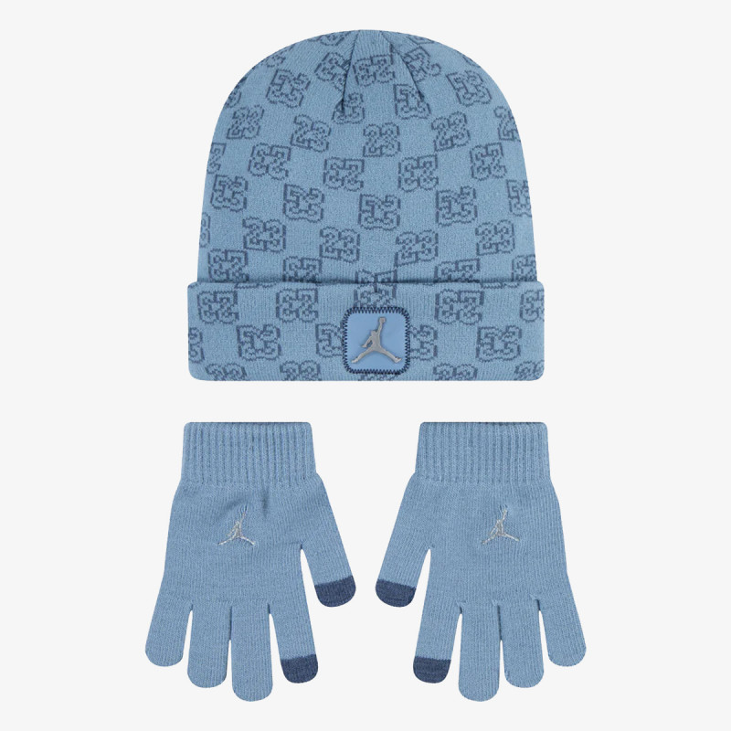 JAN MONOGRAM BEANIE SET 