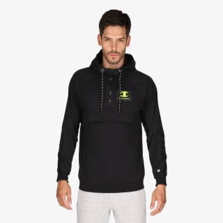 Champion RUBBER LOGO HALF ZIP HOODY 