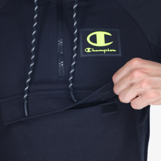 Champion RUBBER LOGO HALF ZIP HOODY 