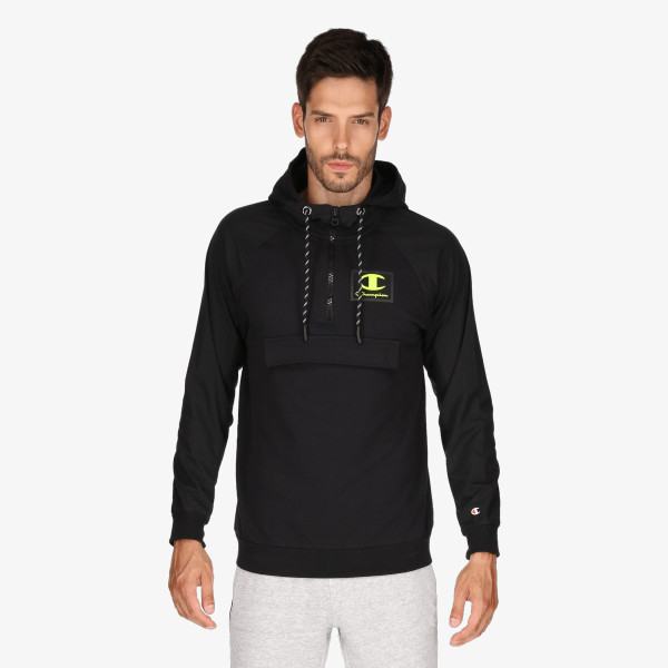 Champion RUBBER LOGO HALF ZIP HOODY 