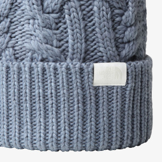 The North Face W OH MEGA FUR POM BEANIE FOLK BLUE 