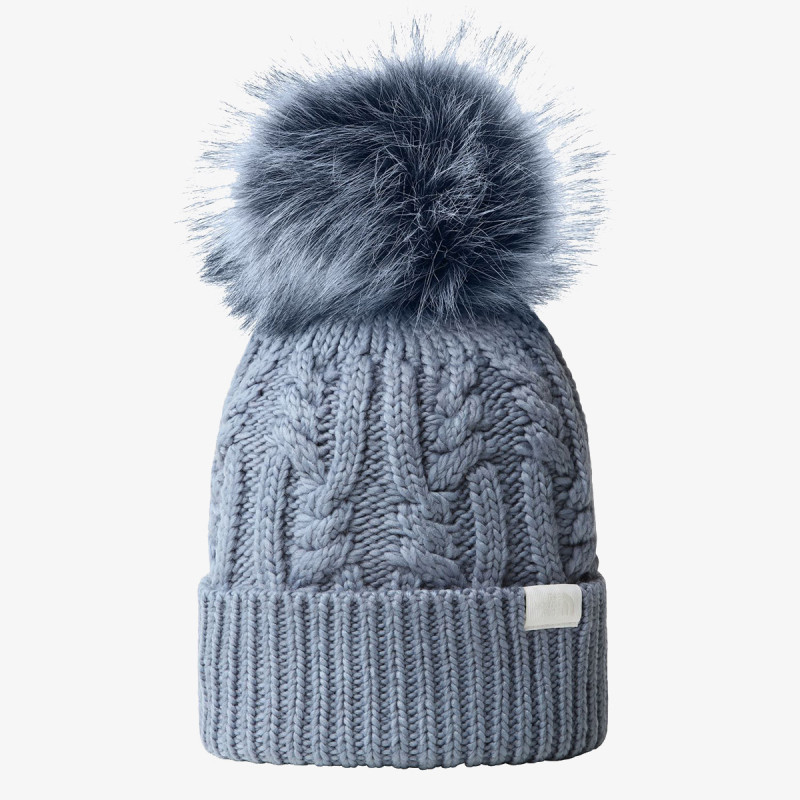 The North Face W OH MEGA FUR POM BEANIE FOLK BLUE 